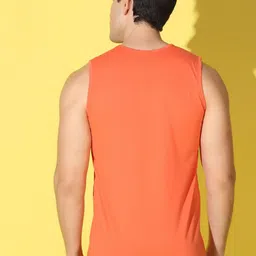 WOOSTRO Pack Of 2 Printed Combed Cotton Gym Vests -VWS26(ALONE ORANGE)(PLAIN MUSTARD) image 4