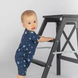 THE PLUSH CLUB Infants Space Rocket Printed Round Neck Rompers-picture-49