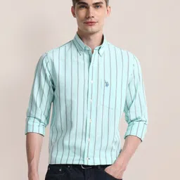 U.S. Polo Assn. Men Classic Opaque Striped Casual Shirt-picture-42