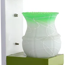 1ST TIME Green & Green Textured Wood Contemporary Abstract Shaped Shaped Wall Lamp image 4