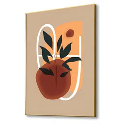 nestroots Brown & Peach-Coloured 1 Piece Canvas Abstract Wall Paintings image 5