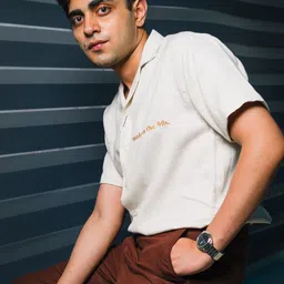 JAVINISHKA Men Comfort Cuban Collar Typography Printed Linen Casual Shirt image 1