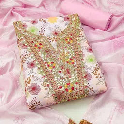 HERE&NOW Embellished Unstitched Dress Material-picture-15