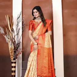 jayant creation Beige Art Silk Barasi Sarees-picture-13