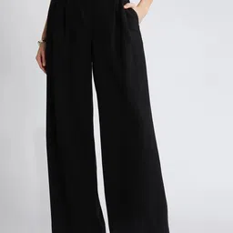 FNOCKS Women Comfort Loose Fit High-Rise Pleated Trousers-image-6