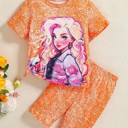 Xsole Girls Printed Round Neck T-shirt With Shorts-picture-48