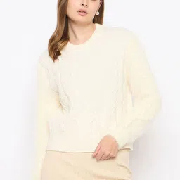 Madame Women Cable Knit Pullover-image-99