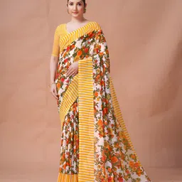 Garden Vareli Floral Printed Pure Georgette Saree-picture-35