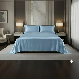 Weave Abode Blue 300 TC Bedsheet With 2 Pillow Covers-picture-37