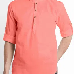 Fifth U Men Peach Kurta image 3
