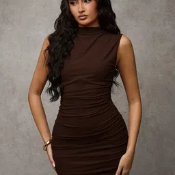KATECLO Solid Sleeveless Bodycon Mini Dress-picture-11