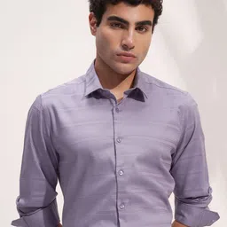 HIGHLANDER Men Slim Fit Textured Spread Collar Casual Shirt-picture-30