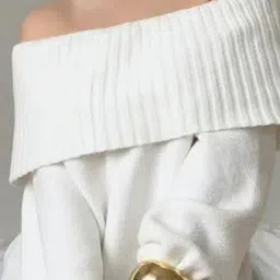 LULU & SKY Off-shoulder Ribbed Knit Sweater Pullover image 5