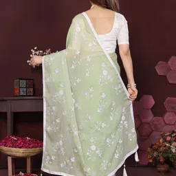 ROOP SUNDARI SAREES Floral Embroidered Sequinned Saree image 2