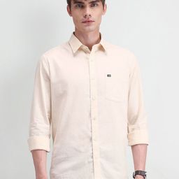 Arrow Sport Men Comfort Spread Collar Textured Cotton Slim Fit Casual Shirt-picture-42