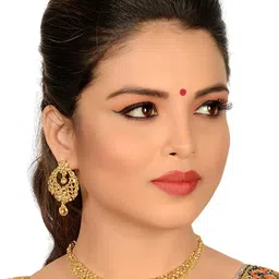 VATSALYA creation Women Gold Artificial Stones Gold-Plated Ethnic Jewellery Set-picture-23