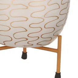 Homspurts 2-Pcs White Printed Metal Planters With Stands image 3