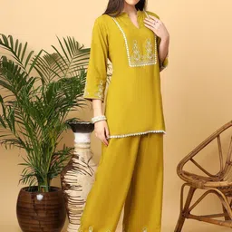 GANIX FASHION THAT DEFINE YOU Embroidered Tunic With Palazzo Co-Ords image 3