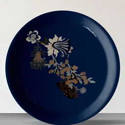 nestroots Navy Blue & Brown Floral Printed Wall Decor Plate-picture-22