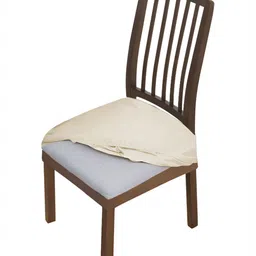 HOKIPO Beige Velvet Chair Cover-image-26
