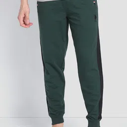 U.S. Polo Assn. Men Mid Rise Contrast Panel Tapered Cotton OJ001 Lounge Joggers-picture-10
