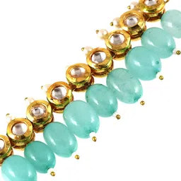 Asthetika Kundan Studded And Artificial Beaded Link Bracelet image 4