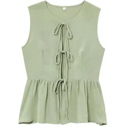 Miss Mosa By Akanksha Aderyn Statement Linen Suit Set In Olive Green image 2