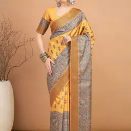 KALINI Ethnic Motifs Printed Tussar Saree image 5