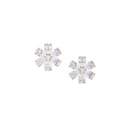 LUNA 14 KT Rose Gold 5.78 Ct Lab Grown Diamond Studded Earrings - 4 g-image-80