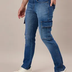 Mast & Harbour Men Smart Slim Fit Mid-Rise Light Fade Stretchable Jeans image 4