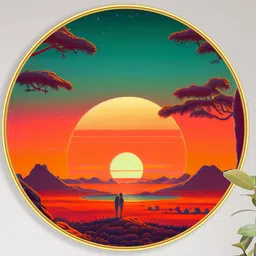 Livin'luxe Orange MDF Other Wall Paintings image 4