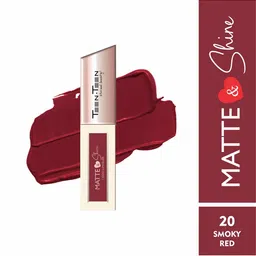 TEEN TEEN COSMETICS Matte & Shine Waterproof Liquid Lip Colour - 4 ml - Smokey Red - 20-picture-24
