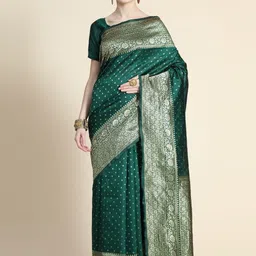 Snofi Creation Ethnic Motifs Woven Design Zari Heavy Work Kanjeevaram Saree-picture-29