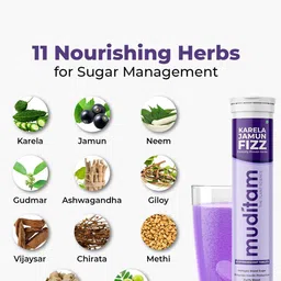 Muditam Set Of 12 Karela Jamun Fizz Tablets - 20 Effervescent Each image 3