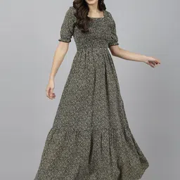 aayu Women Printed Puff Sleeve Maxi Dress-image-69