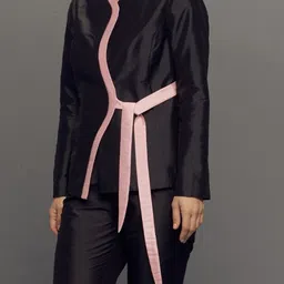 ZAITRA Spread Collar Longline Tailored Jacket image 3