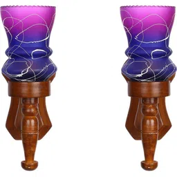 1ST TIME Pink & Purple Textured Wood Contemporary Abstract Shaped Shaped Wall Lamp-image-26