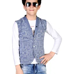 MashUp Boys Printed Long Sleeve T-Shirt With Waist Coat-picture-25