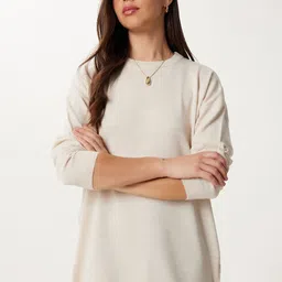 Happiness istanbul Women Solid Round Neck Long Sleeves Pullover Sweaters image 2