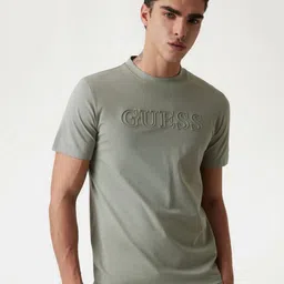 GUESS Brand Logo Printed Round Neck Cotton T-shirt-picture-40