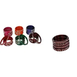 SOMIL Set Of 28 Stone-Studded Bangles-image-62