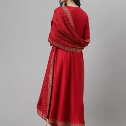 V.S.Creation Women Ethnic Motifs Embroidered Empire Sequinned Kurta with Trousers & With Dupatta image 5