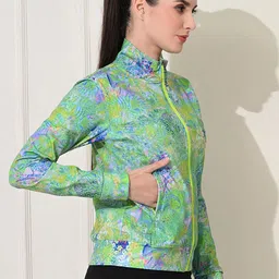 Body Smith Women Floral Lightweight Training or Gym Sporty Jacket with Embroidered-image-8
