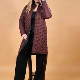 FEYONA Women Mock Collar Solid Padded Jacket image 4