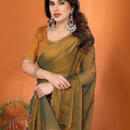 Sanwariya Silk Beads and Stones Pure Chiffon Saree image 5