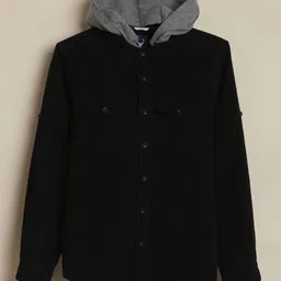 Allen Solly Junior Boys Slim Fit Solid Hooded Pure Cotton Casual Shirt-image-98