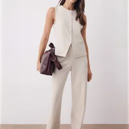 Trendyol Round Neck Sleeveless Pure Cotton Top With Trouser-image-46