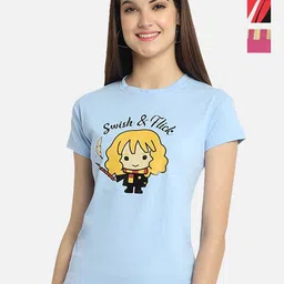 Dreambe Women Pack of 3 Graphic Printed Round Neck Cotton T-shirts-picture-40