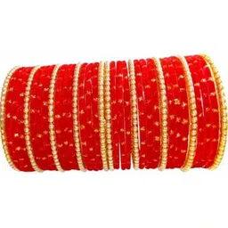 zsp Set Of 38 Artificial Stones Studded & Beaded Bangles-image-27