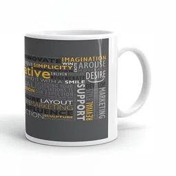 Mr UVD White & Black Typography Printed Ceramic Matte Mugs image 3
